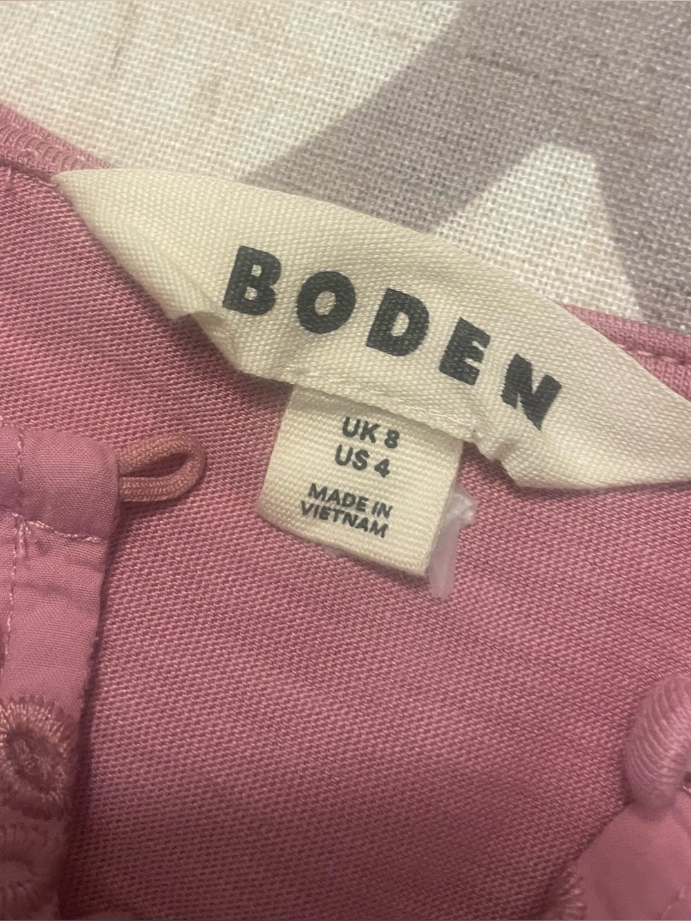 Boden Ada Eyelet Embroidery Knit Puffed Sleeve Top Cotton /Modal Lilas pink Sz 4 - Picture 4 of 10